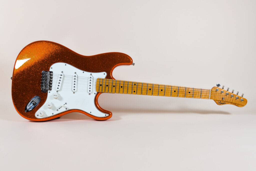Trad S Tangerine Sparkle 5A Flame Maple Neck