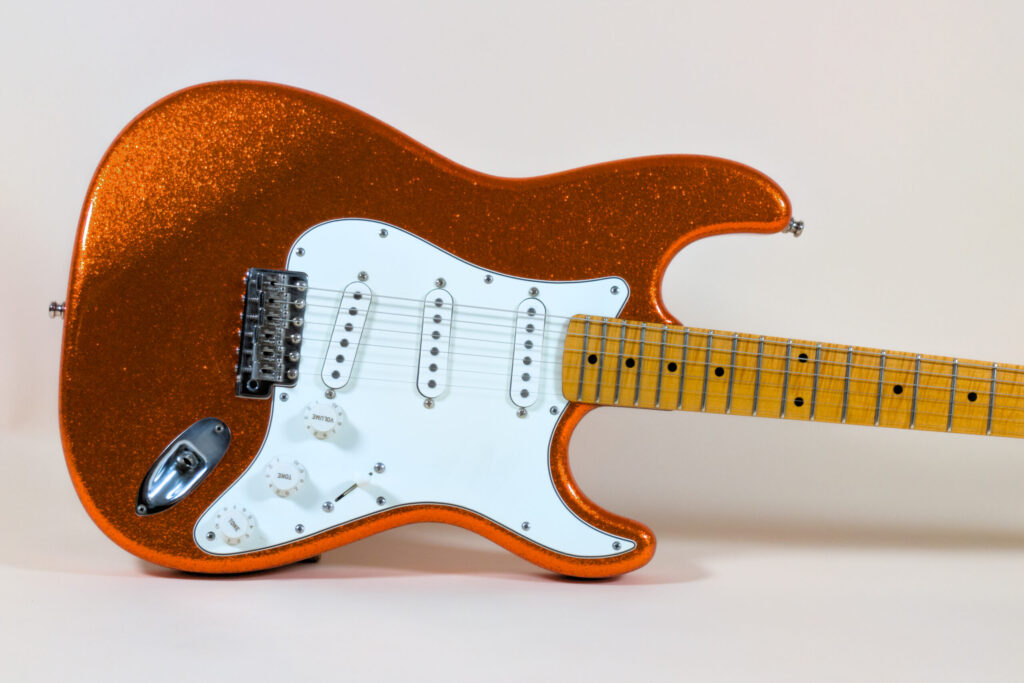 Trad S Tangerine Sparkle 5A Flame Maple Neck