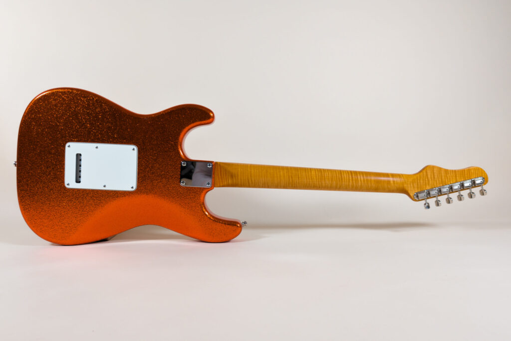 Trad S Tangerine Sparkle 5A Flame Maple Neck