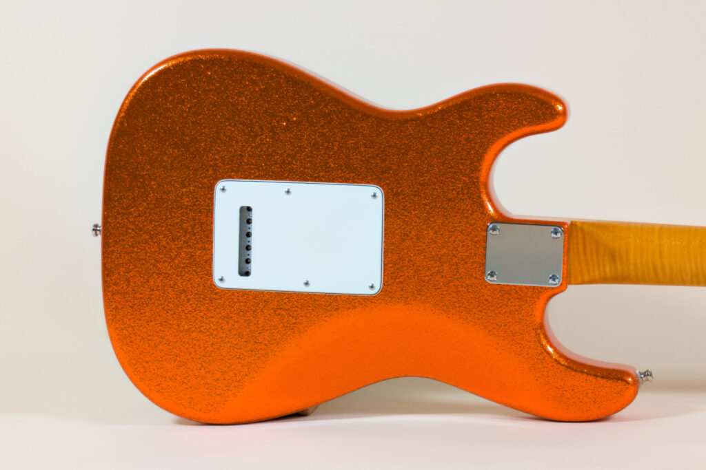 Trad S Tangerine Sparkle 5A Flame Maple Neck