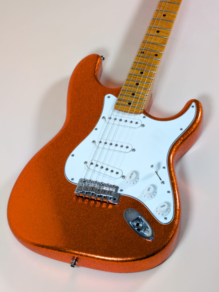 Trad S Tangerine Sparkle 5A Flame Maple Neck