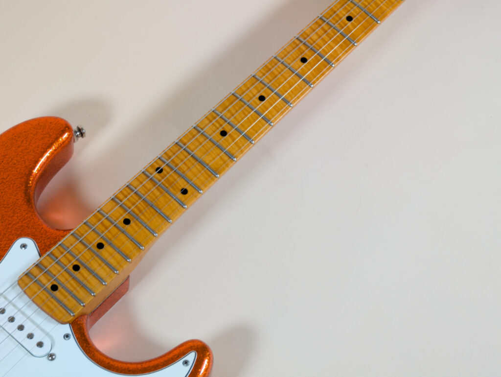 Trad S Tangerine Sparkle 5A Flame Maple Neck