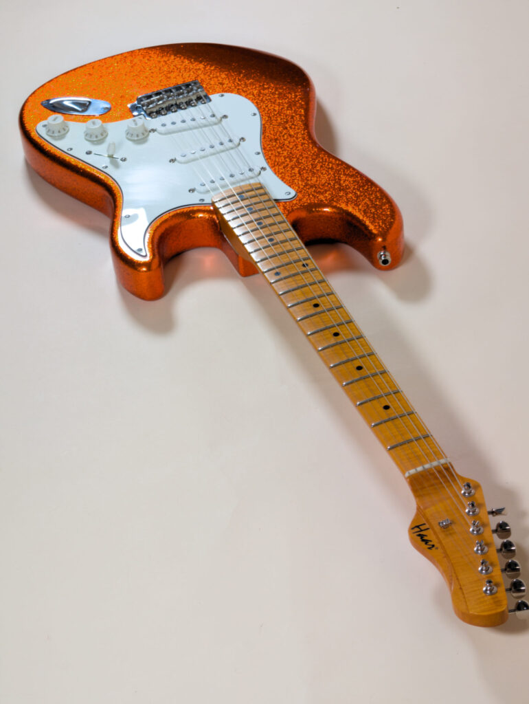 Trad S Tangerine Sparkle 5A Flame Maple Neck