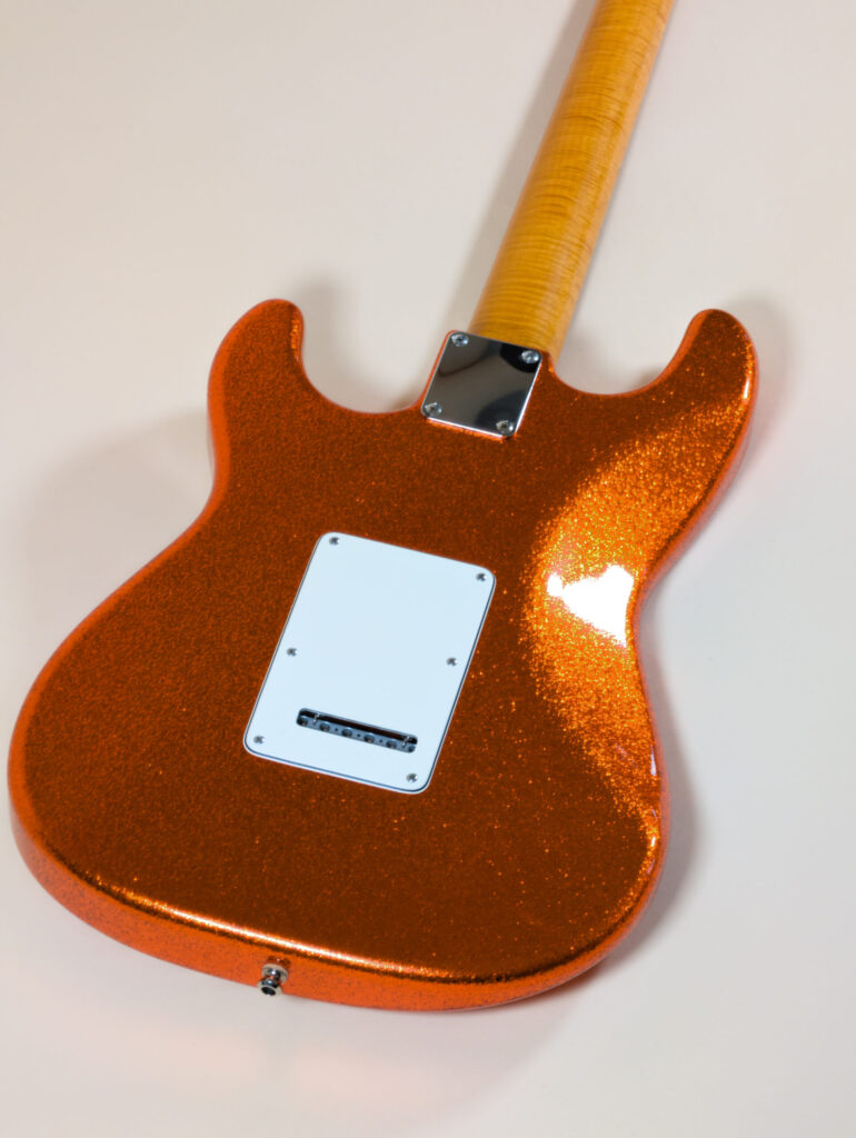 Trad S Tangerine Sparkle 5A Flame Maple Neck