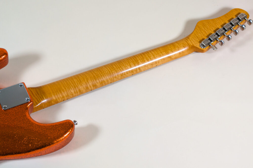 Trad S Tangerine Sparkle 5A Flame Maple Neck