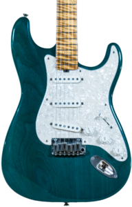 Lynx Translucent Teal Flame Maple Neck