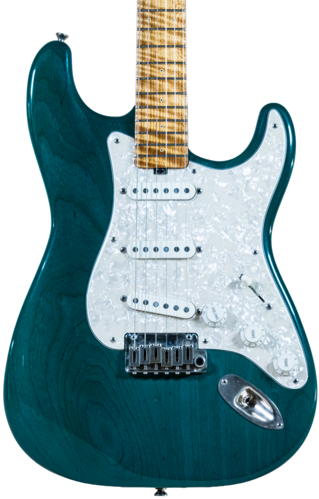 Lynx Translucent Teal Flame Maple Neck
